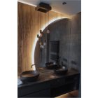 Fürdőszobai LED tükör félkör alakú