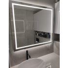 LED tükör 90 x 70 cm érintőszenzoros előre és  külön kapcsolható háttér világítás