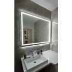 LED tükör 90 x 70 cm érintőszenzoros előre és  külön kapcsolható háttér világítás