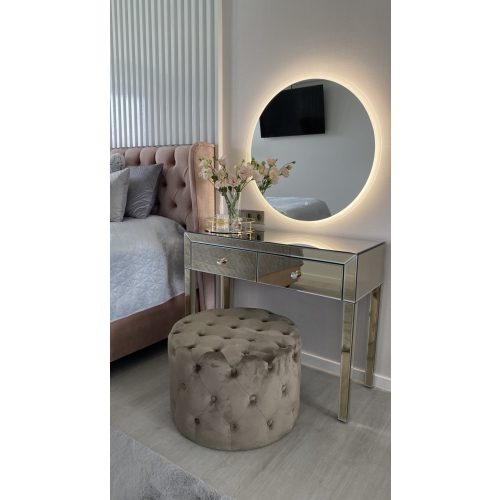 Kerek led tükör homok fújt sávval  65 cm átmérő